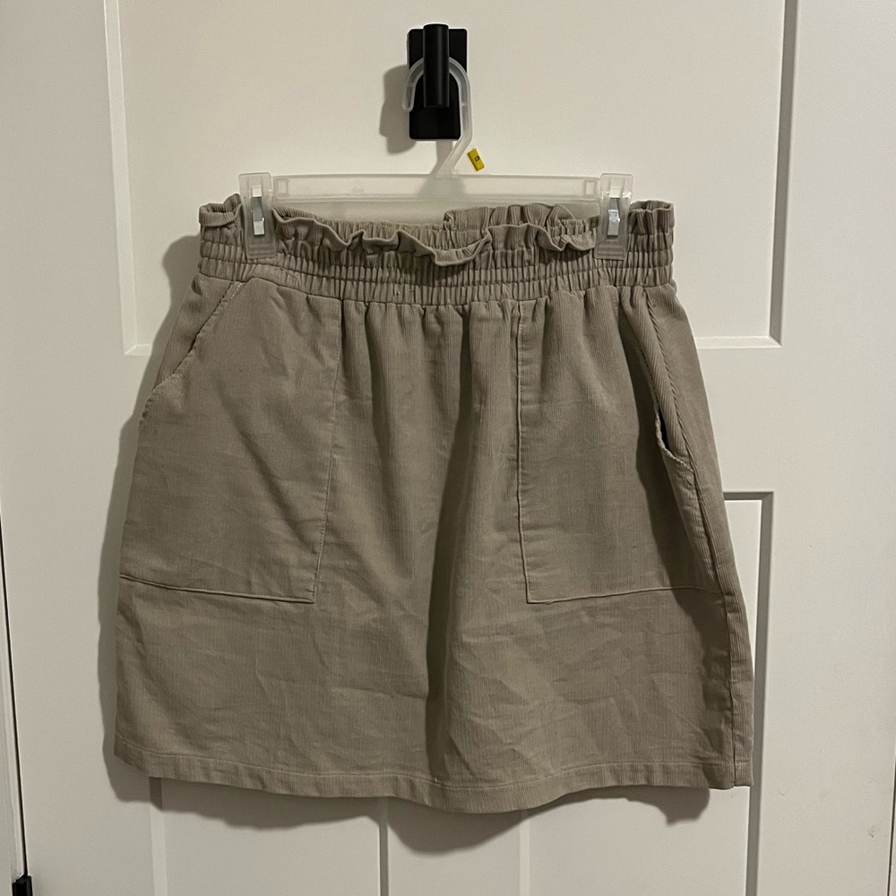 The Elliott Corduroy Skirt in Stone by Piper and Scoot
